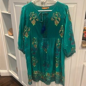Oliphant Golden Rod Green Embroidered Sequin XS Dress
